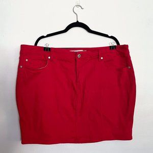 Torrid Red Denim Mini Skirt